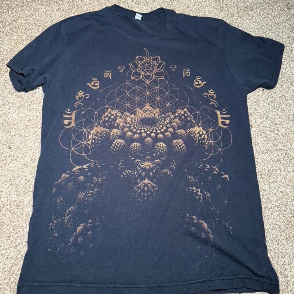 Navy psychedelic geometric Graphic T-Shirt